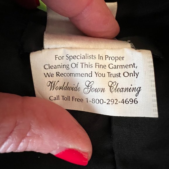 Stunning! Vintage JOVANI Black, Green, Blue Print Evening Gown Size 8 - Picture 15 of 15